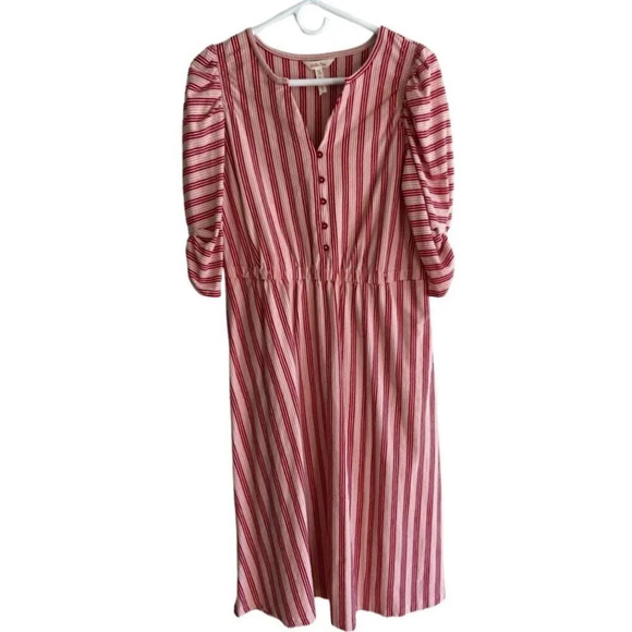Matilda Jane Pink and Red Striped Mcintosh Dress Size Medium - Picture 2 of 13